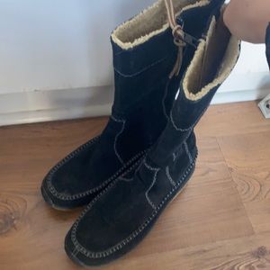 Timberland black suede tall boots